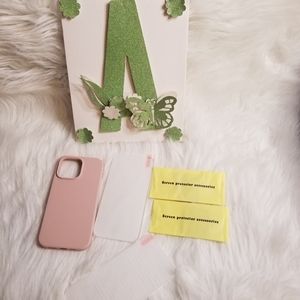 This cute 7 pice baby pink phone case its for iphone 14 pro max